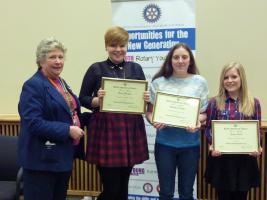 Club President Christine is with the winning team of (left to right) Fran Morgan (the main speaker), Heather Arnold (chairperson) and Fiona Chell (Proposer of Vote of Thanks)