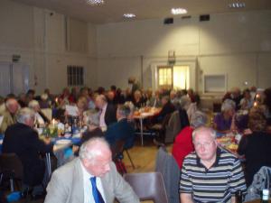 Rotarians and guests enjoying supper at St Peters Church Hall Wisbech