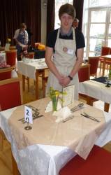 Daniel at his table before the cooking started.