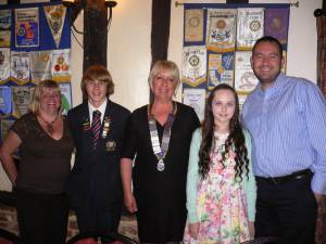 President Jackie with Lois and Charles with a parent