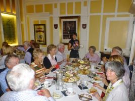Club members and guests enjoy afternoon tea at the Butterfly and Pig tearoom.  