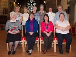 The Inner Wheel members at the lunch with their guest President Elizabeth Pope of the Rotary Club of Galashiels & District