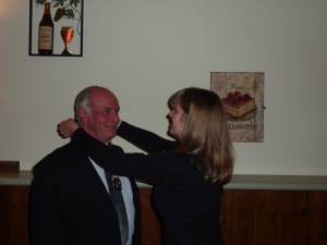 Past President Caroline hands over to new President Alan