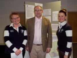 The speakers at 12th Feb Meeting were [l to r] Sue {Fundraising Manager} James from Summerfields Builders {Trustee} and Jess { Centre Manager}.