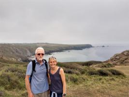 Frank, Sarah and Matt make light work of the path from Mullion to The Lizard.