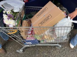 Pop up shopping trolley