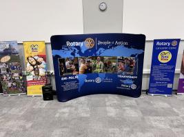 Examples of Public Image banners on show at Rotakids Conference in Lancaster