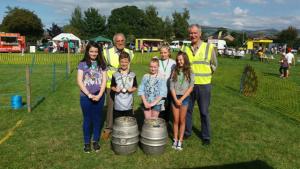 Some of the medal winners receiving their medals from Nigel and geoff