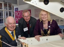 Eve Conway and Denis Spiller, RIBI Presidents present and future with Bewdley Rotary President elect, David Rees