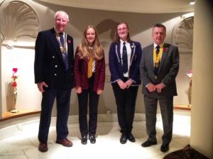Colin Peebles (President RC of Carse of Stirling), Bethany Mackay, Shona Candlish and Alan Rankin (President Elect RC of Stirling)
