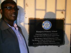 Plaque on school wall - see article and photos under What we do...  Rotary in Action