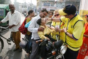 Rotarians taking every opportunity to ensure that no child is missed during a drive to immunise a local community