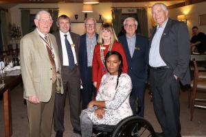 Most of our members at the Dinner with Anne and President Yvonne of Billericay Mayflower Rotary