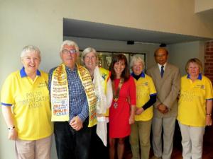 5 Members of the Club wearing Polio Immunisation T shirts and scarf's, went to India in February for the Polio Immunisation Day 2016, with President Senia 
