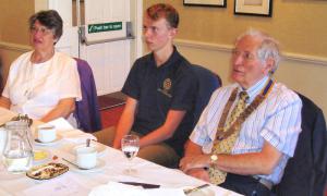 Speaker Jamie Duncan RYLA. Host Mike Hirst