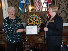 Presentation of Paul Harris Fellowship Award to Rtn. Lynne Chambers