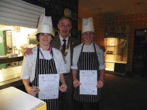 Senlac President, Roger Young, with Archie Blackmore (right) and Rhys Brockhurst (left)