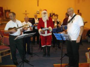 The band with Santa