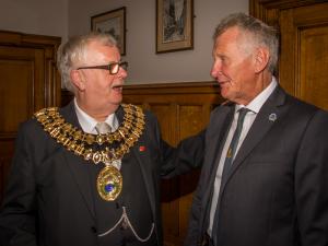 Richard talking with the Mayor,