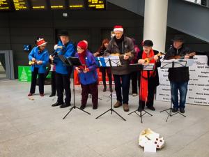 At Victoria Station.