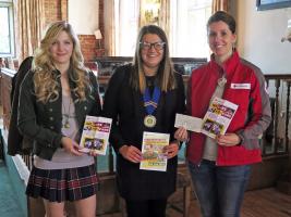 Marches Interactor Autumn Cass, Interact Secretary Chloe Jones (wearing her badge of office) and Red Cross representative Emma Croall 