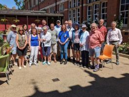 Guests and hosts at the White Boar cafe at the Richard III Centre