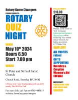 Quiz Night Fundraiser for BCWA  10th MAY 2024 Save the date!