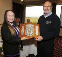 Rotarian Jim Houston presenting Morgan Wishart with the 