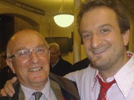 Picture shows Red Neale with his Swingle Singers son Christopher.