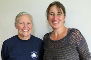 (L-R) Barbara Jones of Babbinswood Farm and Robyn Lovegood of the Llangollen Food Assembly