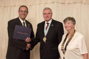 Presenting Ron Ashley with a Paul Harris Fellow