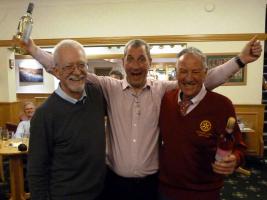 Winning Team Geoff Bigg and Phil Holloway with Tournament Organiser, Dave Collinson