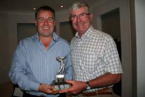 President Dave makes presentation to the winner Paul Gurney