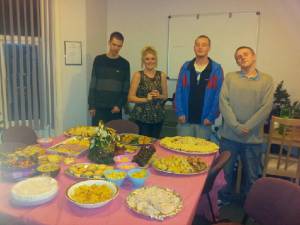 Residents and Staf of Forum Housing at one of the Christmas Buffets