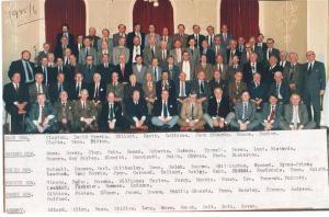 The Club gathered at the Lion Hotel 1986, President Mike Law