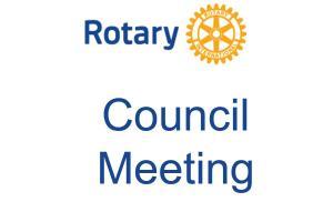 Rotary logo. Council Meeting.