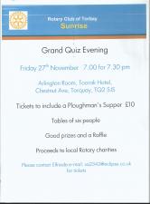 QUIZ EVENING - TOORAK HOTEL TORQUAY