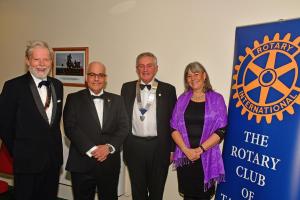 Nikki Scott, Vice President of Rotary International (left to right) with David Lewis, President of Taunton Rotary, Robert Rezendes, President Taunton Massachusetts and Richard Austin, President of Taunton Vale.