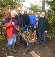 Rotarians and the volunteer gardeners at St Andrews Hospice.