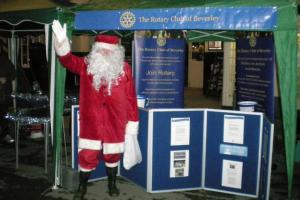 Santa sets out his stall in Beverley Town Centre.
