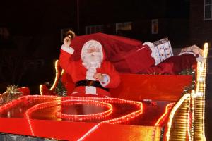 Santa in his sleigh ready to entertain the children (and adults) in Pinner