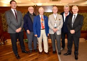 President Tony is pictured with President Neil and members of Saundersfoot Rotary Club