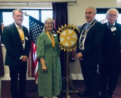 Michele & George with President  Nigel Wood and President Elect Stewart Rowe 