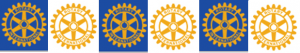 A succession of Rotary wheels on alternating blue and white backgrounds.