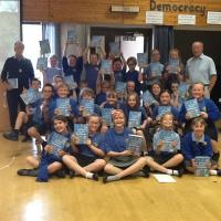 Spennithorne pupils with dictionaries. Also George Chadwick and David Milner