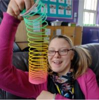 Children using sensory equipment provided by Rotary