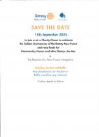 50th Anniversary Charter Dinner 18th Septemberr