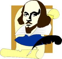 A graphic of Shakespeare