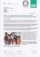 Shelterbox Update December 2013