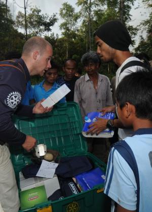 ShelterBox being unpacked in Haiti